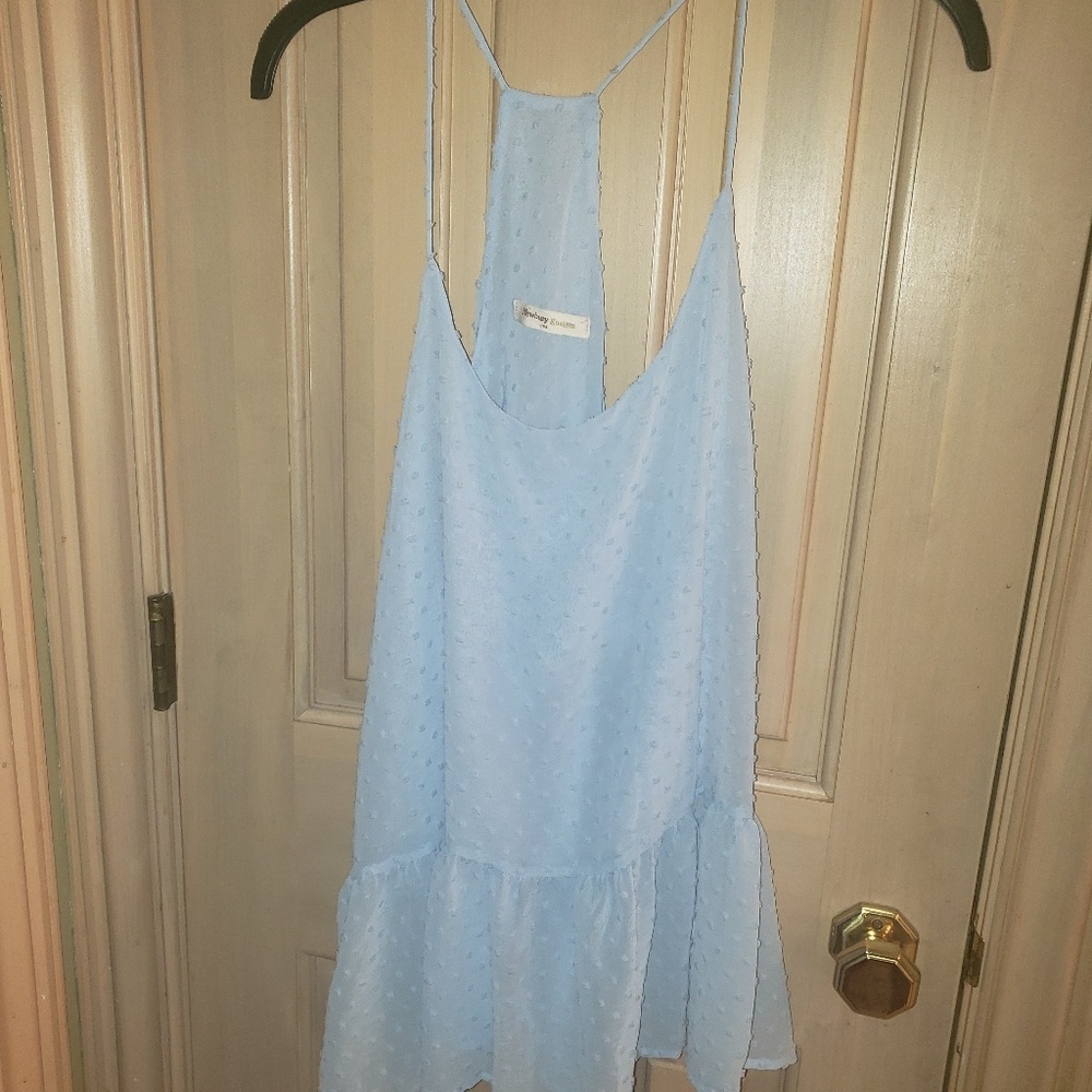 Misses sz L Newbury Kustom baby blue shirt Tank Top Gorgeous